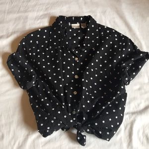 Vintage Polka Dot Button Down
